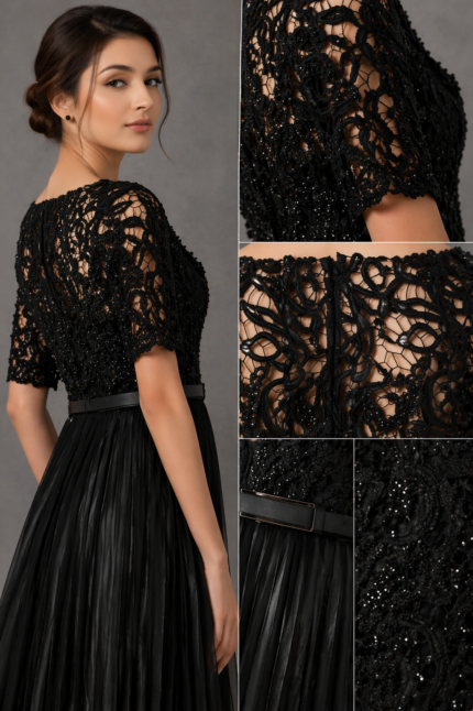 Beaded Lace Evening Dress Custom Design