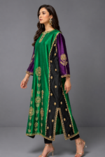 Silk Panel Outfit with Golden Embroidery - Image 5