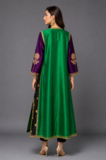 Silk Panel Outfit with Golden Embroidery - Image 2