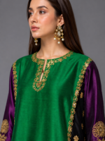 Silk Panel Outfit with Golden Embroidery - Image 4